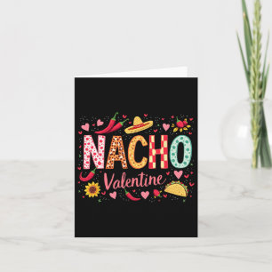 Tarjeta Diseño Divertido De Nacho Valentine Sombrero Y Tac