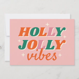 Tarjeta Diseño divertido de Navidad con vibraciones alegre