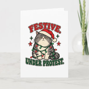Tarjeta Diseño divertido de Navidad Festivo bajo protesta