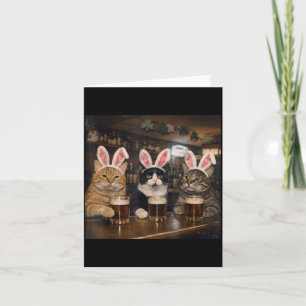 Tarjeta Diseño divertido de Pascua de gato para hombres y