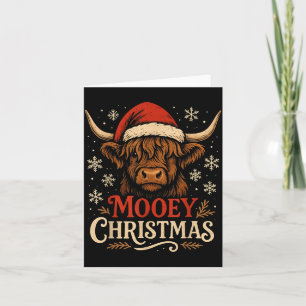 Tarjeta Diseño divertido de vaca highland con sombrero de