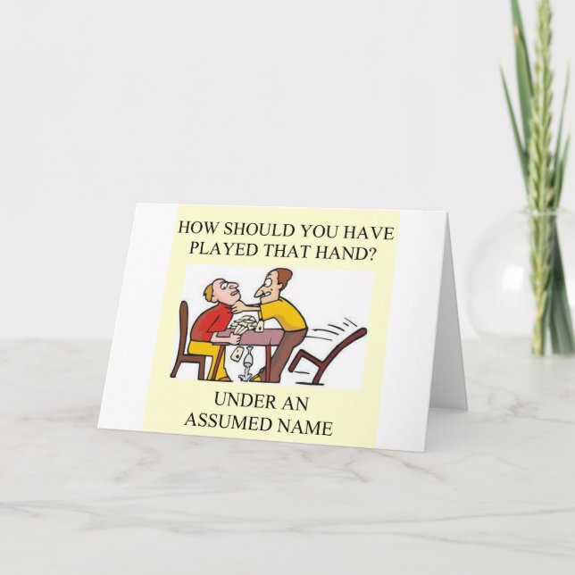 Tarjeta diseño divertido del chiste del jugador de puente (Anverso)