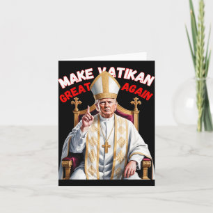 Tarjeta Diseño divertido papal de Trump con plantaciones d