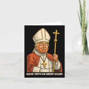 Tarjeta Diseño Divertido Papal Trump Con Vestiduras Papale