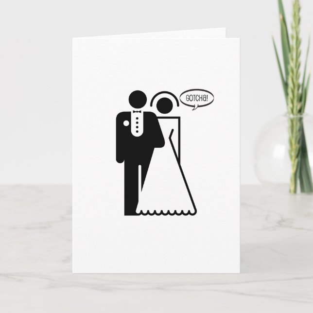 Tarjeta Diseño divertido, "Pareja boda" ¡Gotcha! (Anverso)