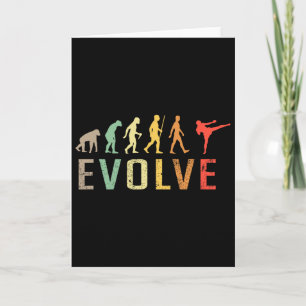 Tarjeta Diseño divertido vintage de la evolución del kickb