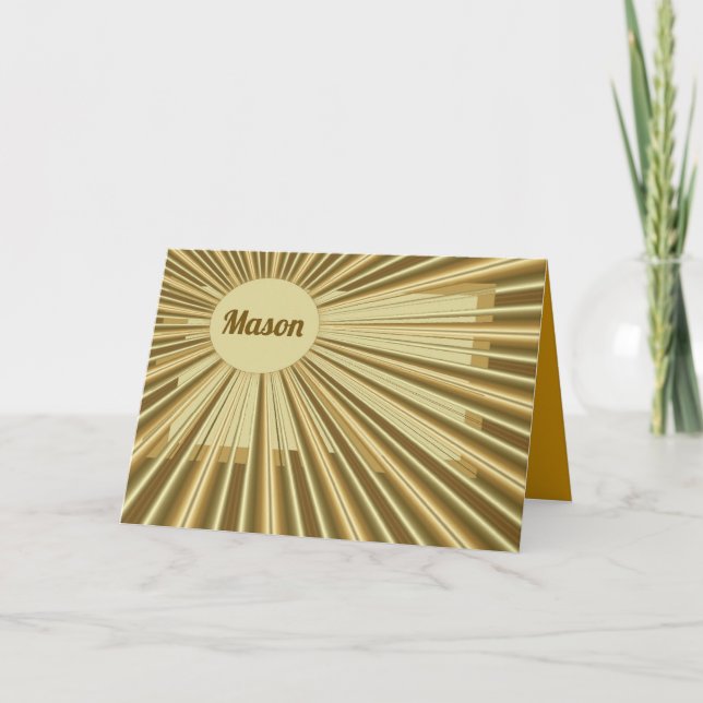 Tarjeta Diseño dorado personalizado Cumpleaños dorado (Anverso)