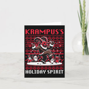 Tarjeta Diseño Espíritu Navideño Krampus Temporada de Navi