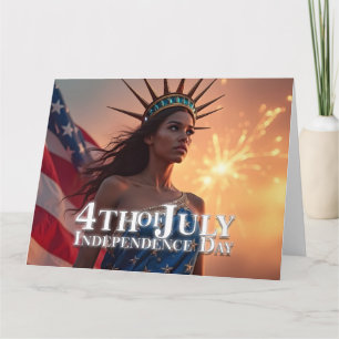 Tarjeta Diseño espléndido del 4 de julio - Fuegos artifici