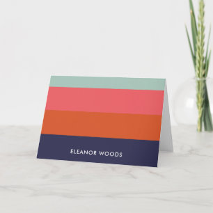 Tarjeta Diseño estilizado a rayas multicolor personalizado