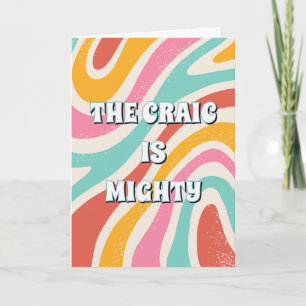 Tarjeta diseño estilo 70s irlandés The craic is mighty 