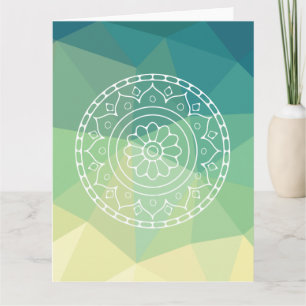 Tarjeta Diseño étnico Boho de flores de Mandala