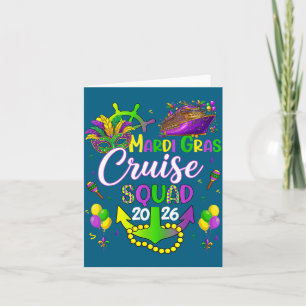 Tarjeta Diseño Familiar de Barco de Crucero de Mardi Gras