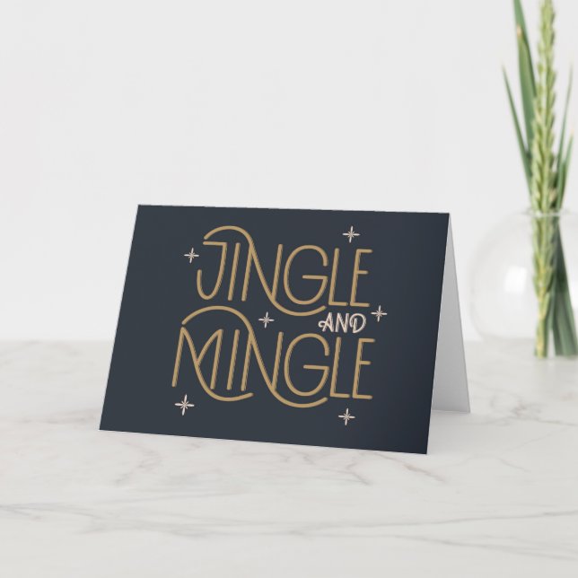 Tarjeta Diseño festivo de jingle y mingle (Anverso)