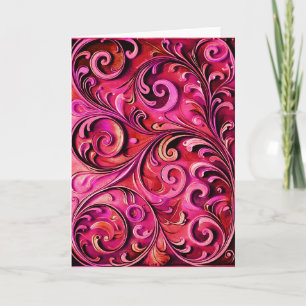 Tarjeta diseño floral Art Nouveau Rosa Oxidada