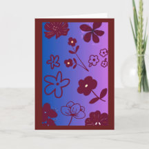 Diseño floral azul púrpura y burgundy