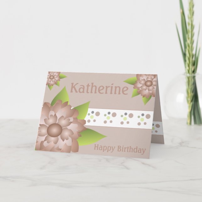 Tarjeta Diseño floral brillante (Anverso)