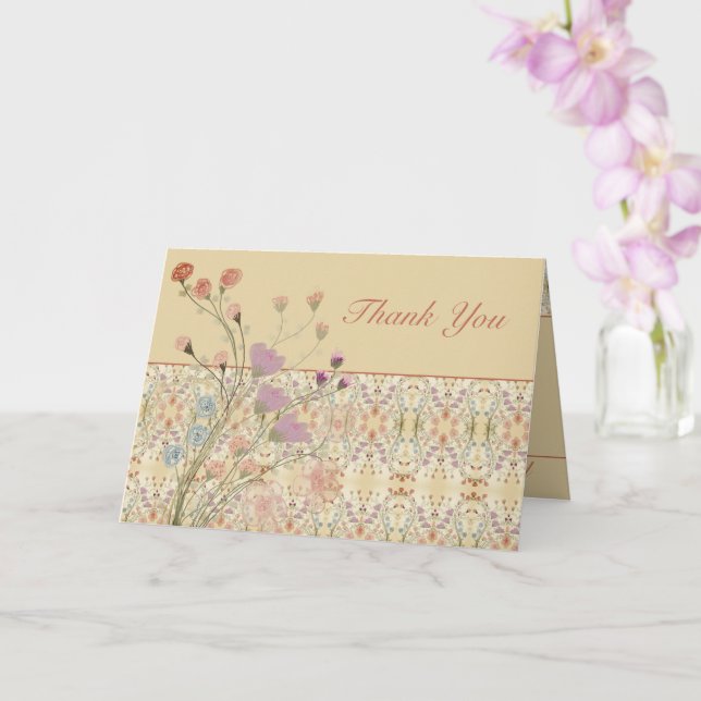 Tarjeta Diseño Floral con deslindamiento de patrones (Orquídea)