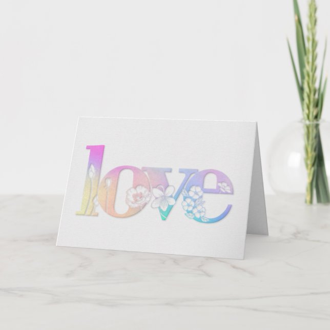 Tarjeta diseño floral de amor por aniversario de bodas (Anverso)