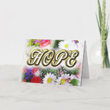 Diseño floral de vacaciones con HOPE escrito en el
