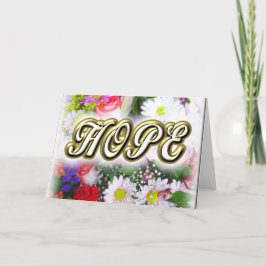 Tarjeta Diseño floral de vacaciones con HOPE escrito en el