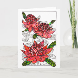 Tarjeta Diseño floral de Waratahs australianos