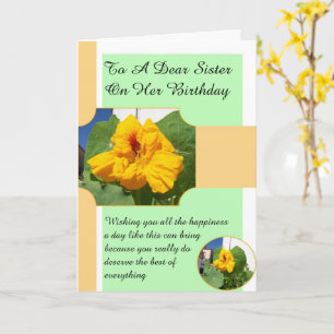 Tarjeta Diseño floral Hermana personalizada Cumpleaños
