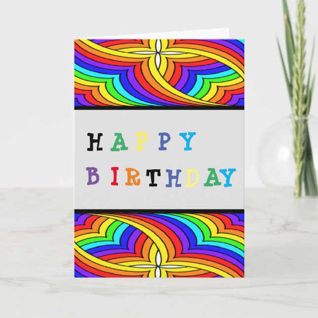 Tarjeta Diseño floral multicolor de cumpleaños (Anverso)