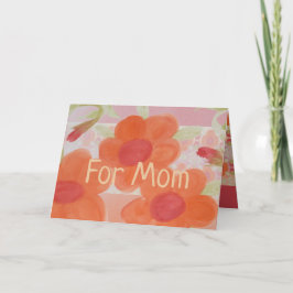 Tarjeta Diseño floral naranja