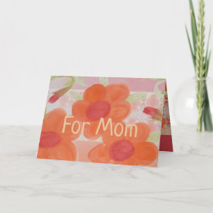 Tarjeta Diseño floral naranja