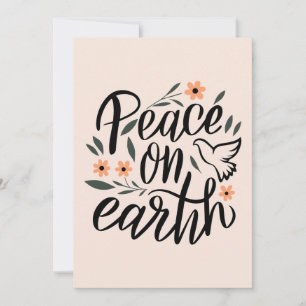 Tarjeta Diseño floral Paz en la Tierra