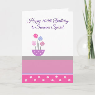Tarjeta Diseño floral personalizado 100 cumpleaños