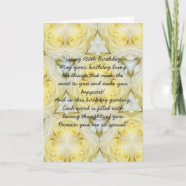 Tarjeta Diseño floral personalizado 100 cumpleaños