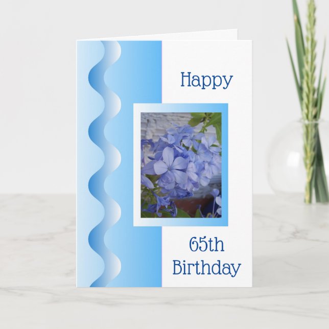 Tarjeta Diseño floral personalizado 65º cumpleaños (Anverso)