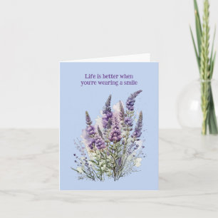 Tarjeta Diseño Floral Púrpura Elegante para Cualquier Ocas