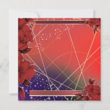 Diseño floral rojo plano cuadrado