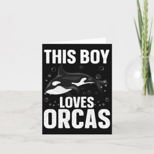 Tarjeta Diseño genial de orca para niños y hombres amantes