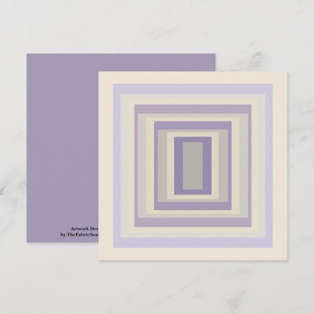 Tarjeta Diseño geométrico de Lavanda Gris en caja (Anverso / Reverso)