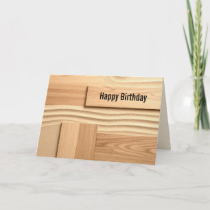 Tarjeta Diseño geométrico de madera de cumpleaños en arena