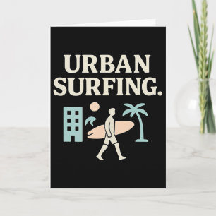 Tarjeta Diseño Gráfico de Ropa Urbana con Arte Retro en Bl