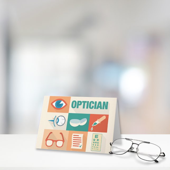 Tarjeta Diseño icónico de óptico profesional (Subido por el creador)