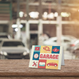 Tarjeta Diseño Icónico Profesional De Reparador De Coches