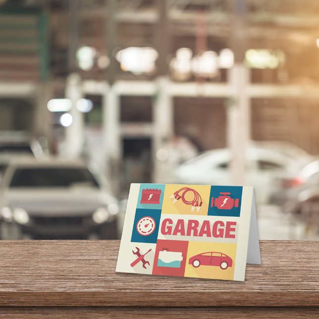 Tarjeta Diseño Icónico Profesional De Reparador De Coches (Subido por el creador)