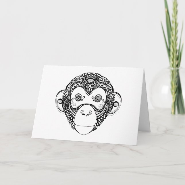 Tarjeta Diseño inspirado de monos (Anverso)