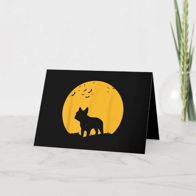 Tarjeta Diseño inspirado en la luna de Bulldog francés Hal (Anverso)