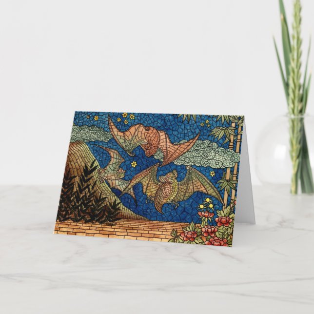 Tarjeta Diseño japonés de la ventana de los palos (Anverso)