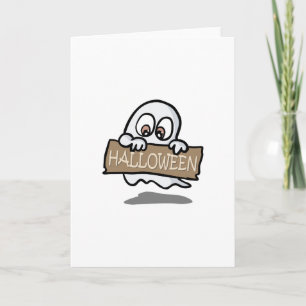 Tarjeta Diseño lindo del fantasma de Halloween