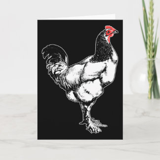 Tarjeta Diseño minimalista de gallo de granja vintage _4