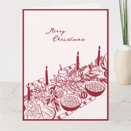 Tarjeta Diseño minimalista de mesa de Navidad personalizad