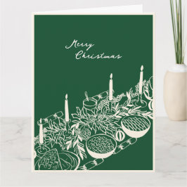 Tarjeta Diseño Mínimo de Mesa Feliz Navidad Personalizada